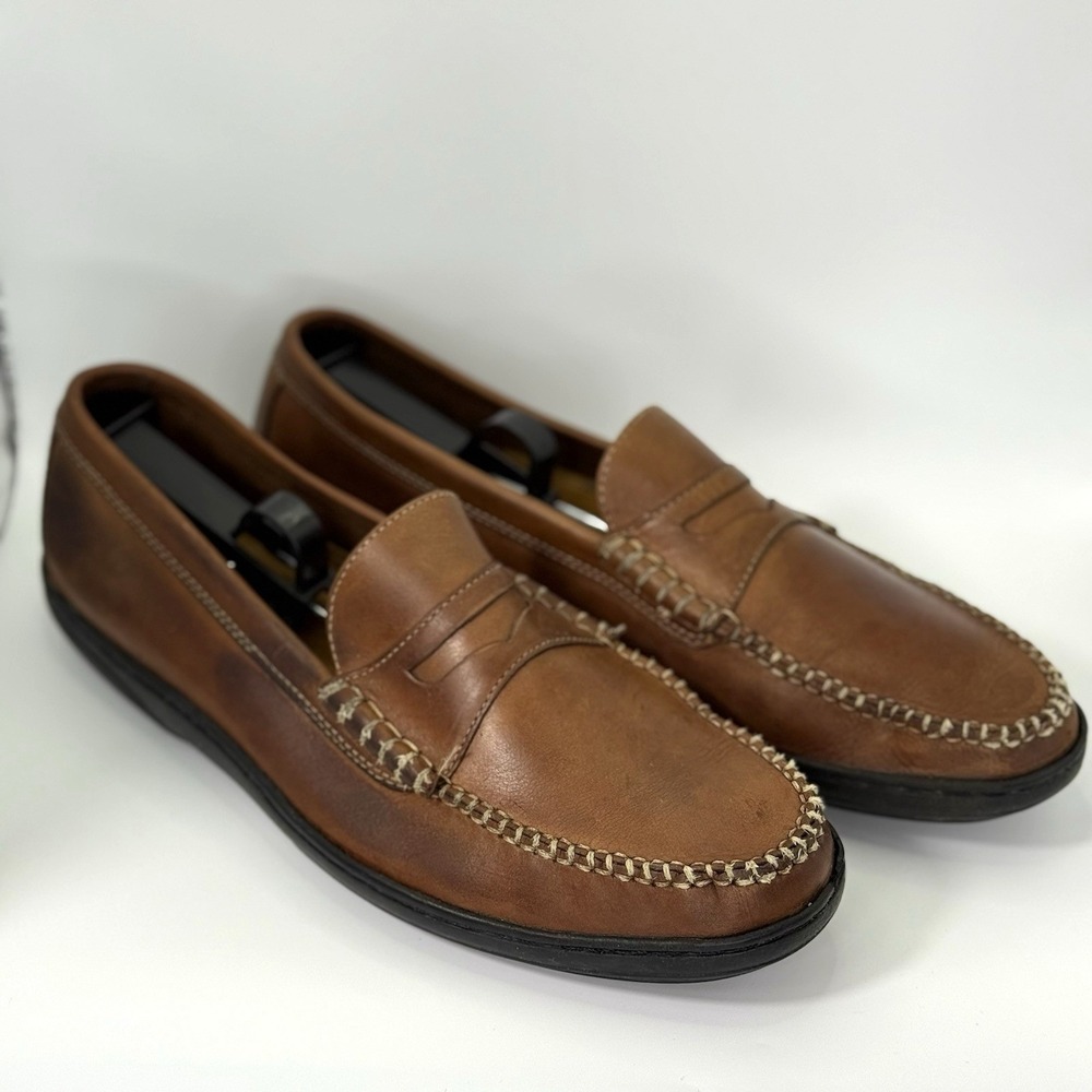 Cole‎ Haan Men's 10 Brown Leather Penny Loafers Slip On Casual Dress Shoes